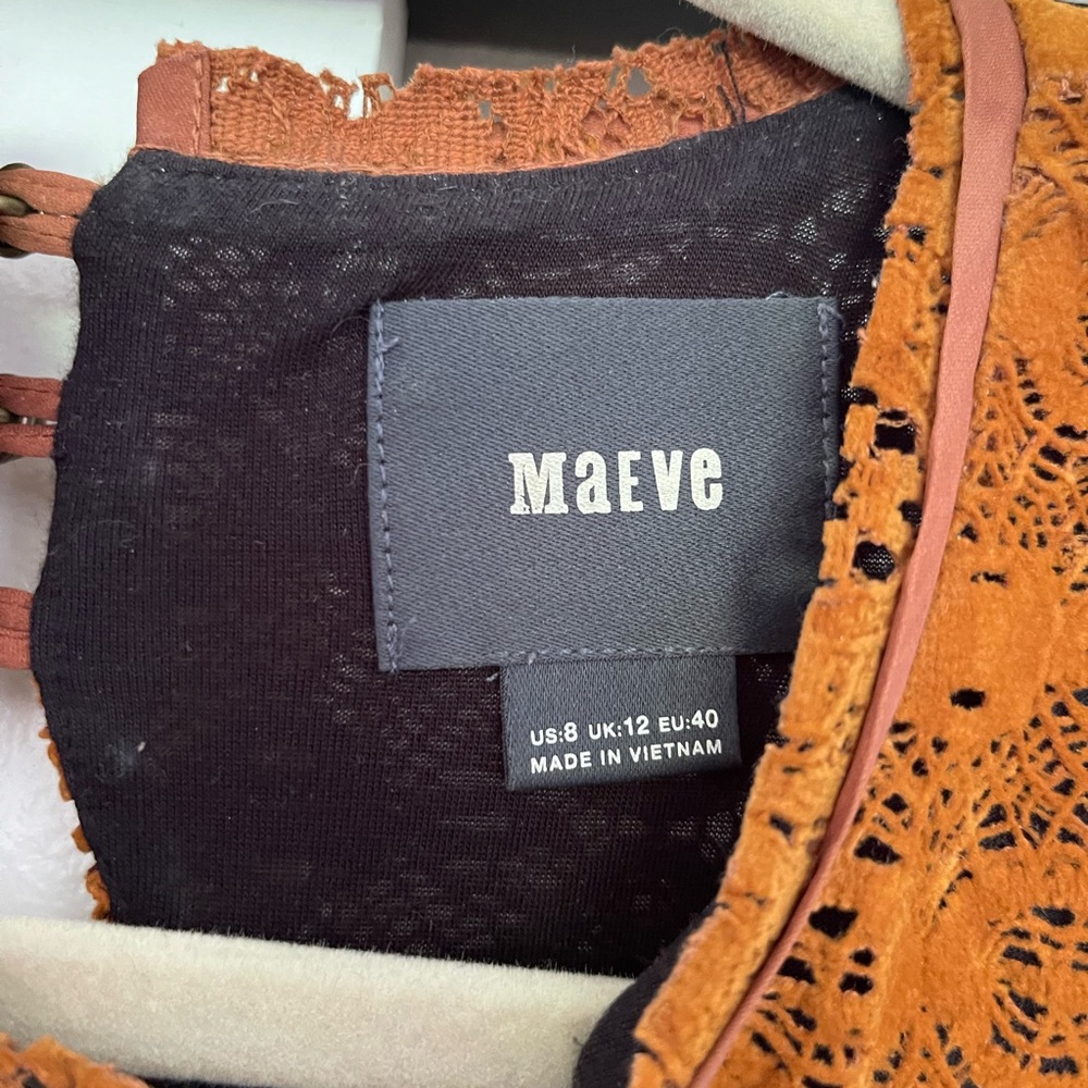 Maeve Rust Lace Mini Dress - Picture 4 of 5